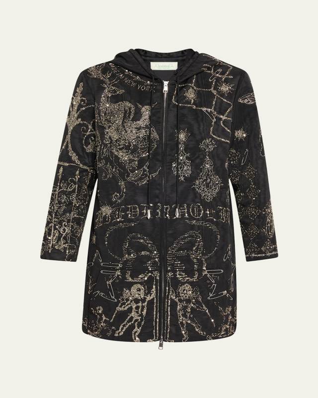 Bedazzled Manifesto Hoodie Mini Dress